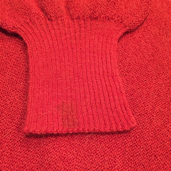 Peruvian Connection Alpaca Red V Neck Pullover Sweater Size L Oversized - Picture 8 of 9